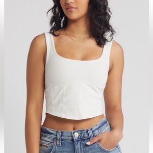 BP Square Neck Stretch Cotton Corset Tank Top